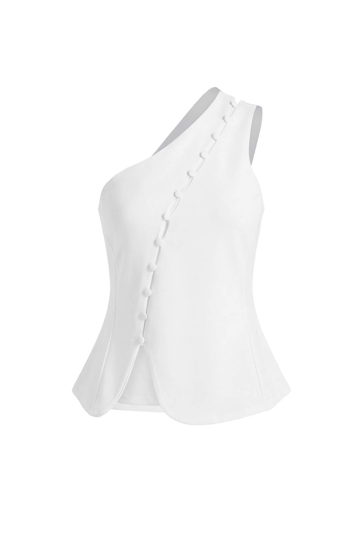 Trendyol Collection Ecrufarbene, taillierte/figurbetonte Bluse mit asymmetris...