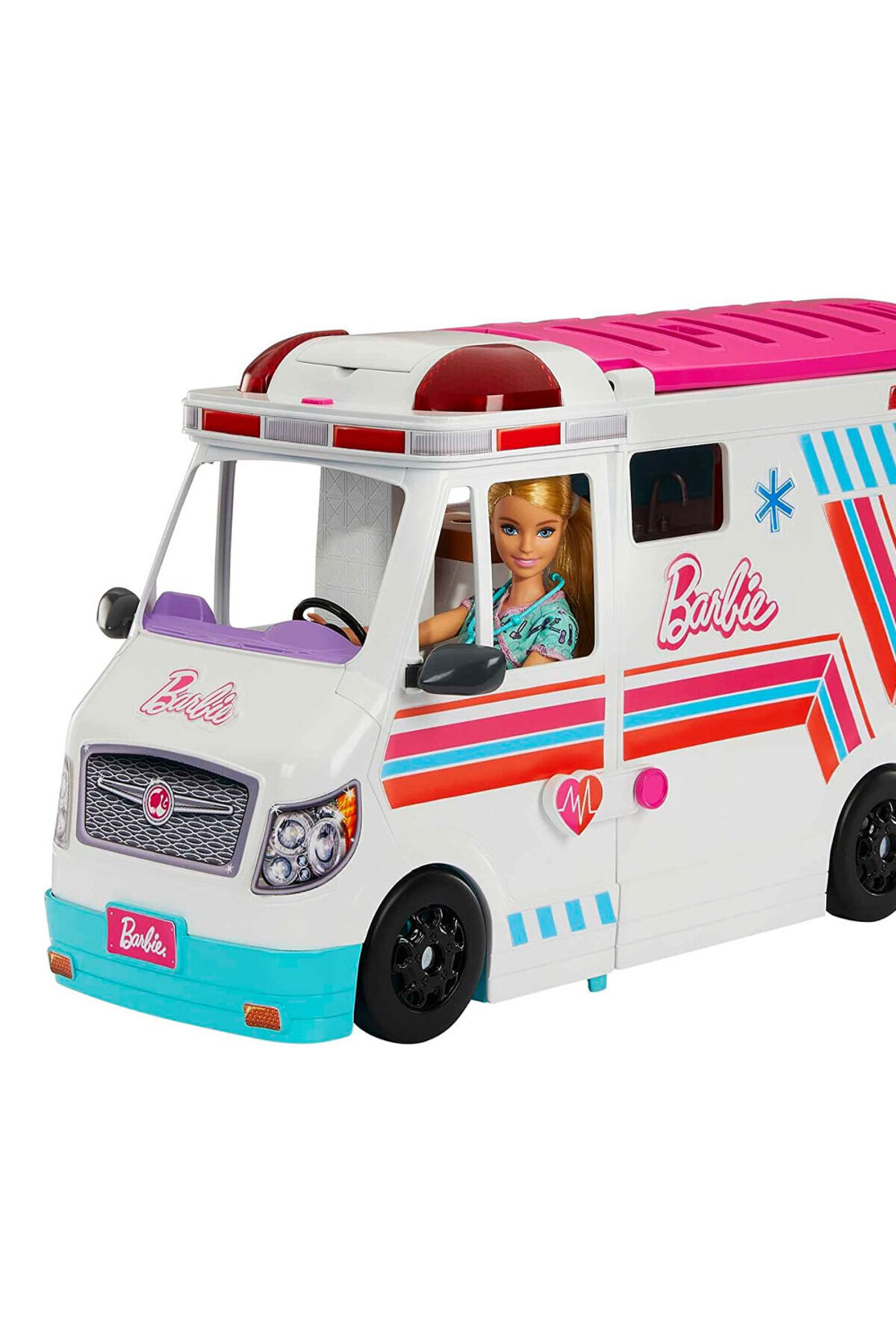 Barbie 'nin Yeni Ambulansı, dönüşen ambulans ve klinik oyun seti, 20'den fazla aksesuar HKT79 fotoğrafı 2 (önizleme)