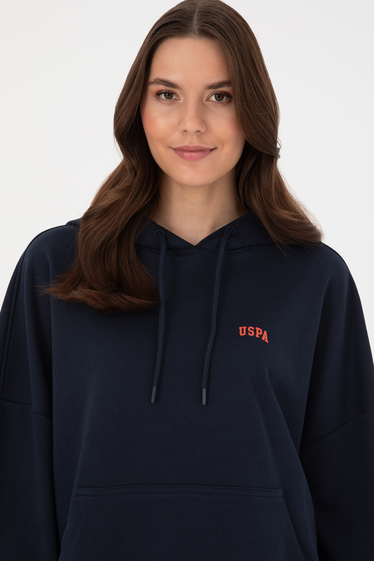 U.S. Polo Assn.  Kadın Lacivert Kapüşonlu Basic Sweatshirt 50297324-VR033 - Görsel 2
