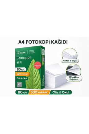 İLİM Standart A4 80gr Fotokopi Kağıdı 500 lü Beyaz Kâğıt