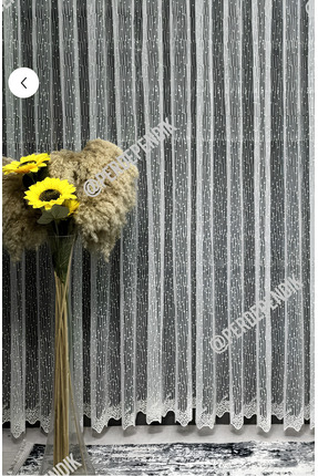 Perde Pendik Damla Desenli,Özel İşlemeli,Salon Tülü,Zarif,Şık,Desenli,Tül,Ütü...