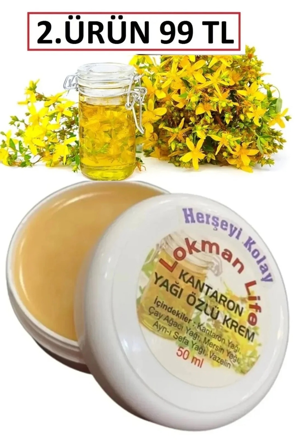 Herşeyi Kolay Bitkisel Krem 50ml Kantaron Kremi Saf Katkısız Kantaron Kremi Sarı Kantaron kremi kantoron — TYCHEN3ZEN170741690922683
