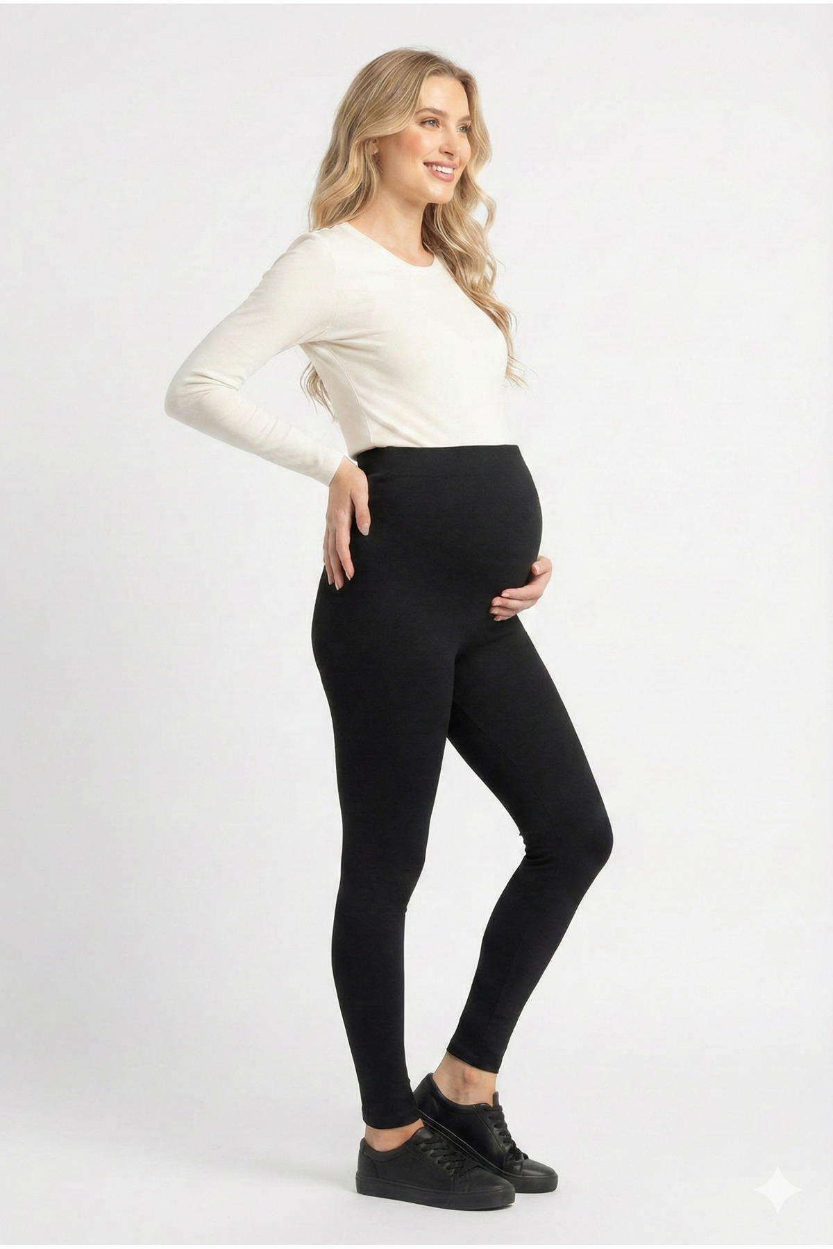 Belly Moon Termal Şardonlu Sıcak Tutan Esnek Beli Ayarlanabilir Kışlık Hamile Tayt fotoğrafı 2 (önizleme)