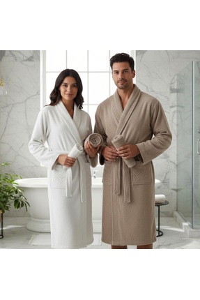 BURSA EV TEKSTİLİ MERKEZİ Minteks Silver Aile Bornoz Seti 4'lü - Sütlü Kahve ...