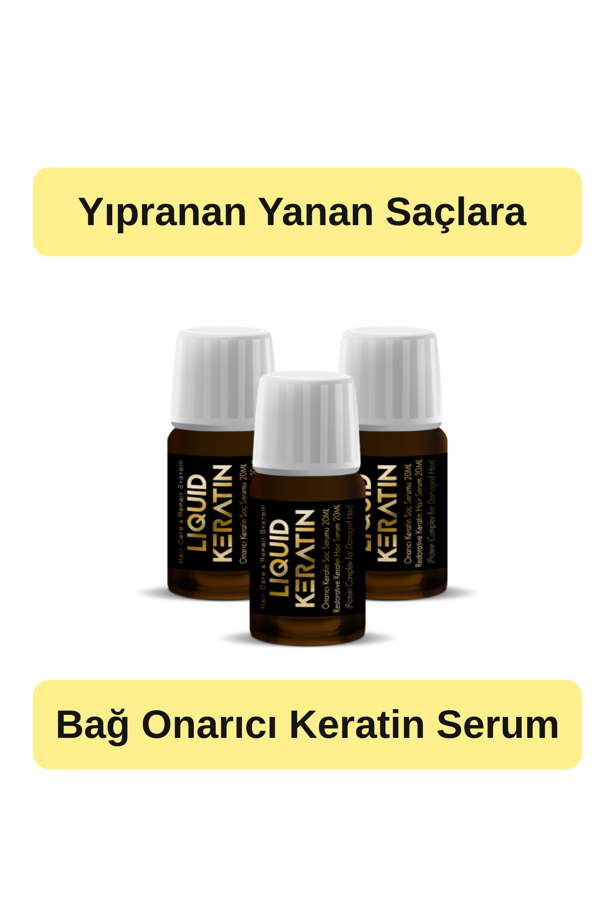 Liquid Keratin Saf Keratin Serum Seti (3x20ml) - Sıvı Keratin Protein Complex — KR800-320