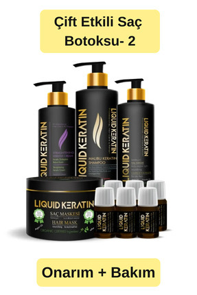 Liquid Keratin Çift Etkili Saç Botoksu No-2 Onarıcı Keratin Bakım Seti- (DAHA...