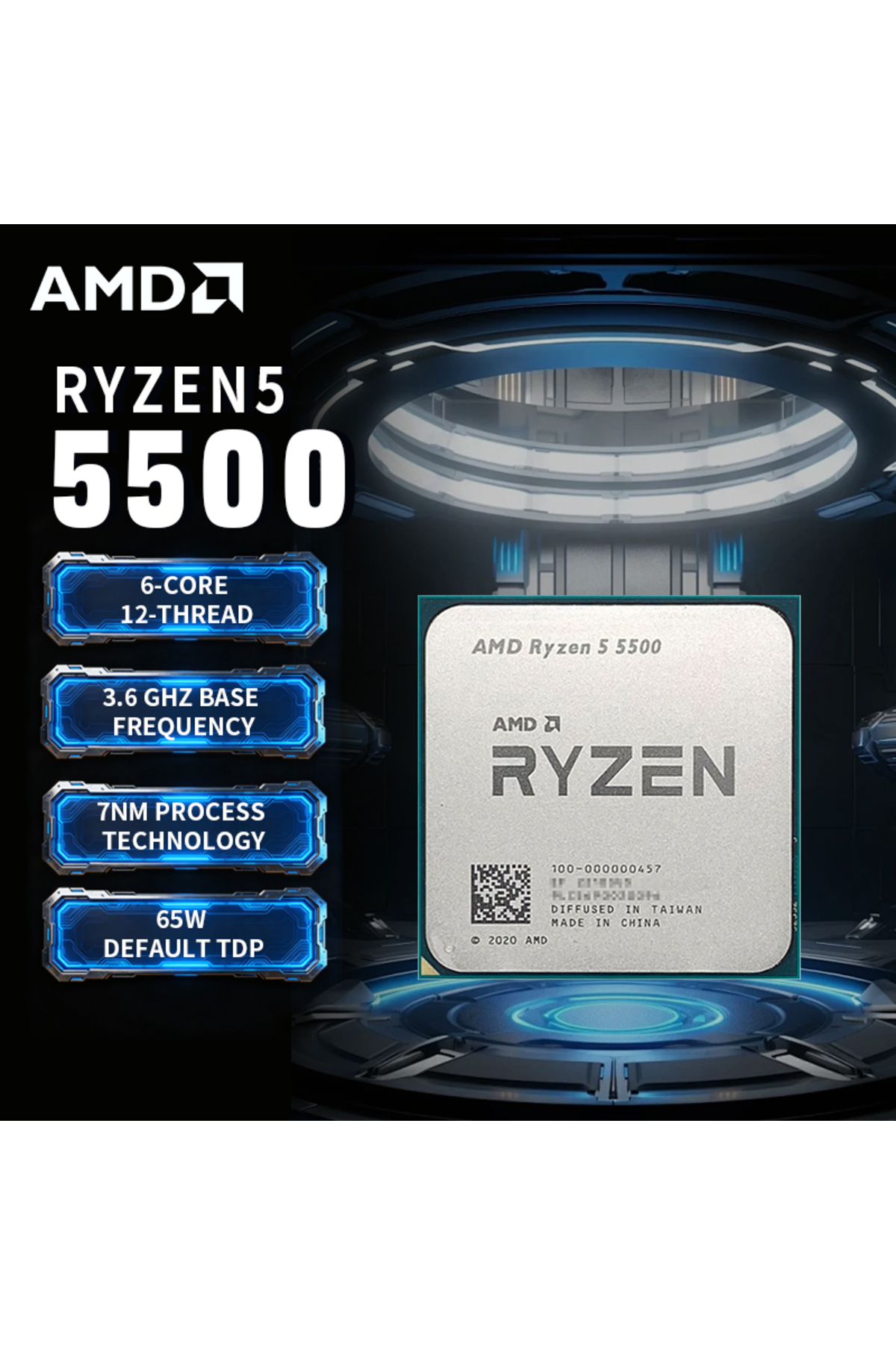 Choice AMD AMD Ryzen 5 5500 R5 5500 3.6GHz 6 Core 12 Thread CPU