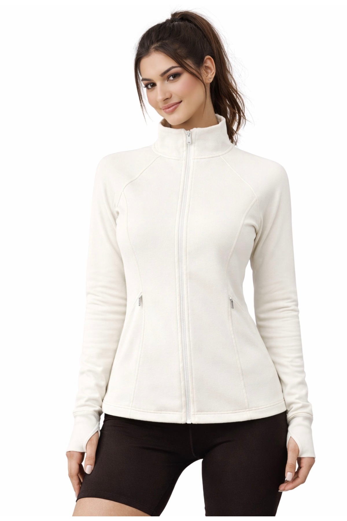 SHEBARA  FERMUARLI DIK YAKA SPORCU SWEATSHIRT