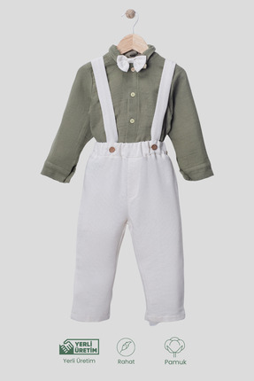 Lamonde Müslin Uzun Kollu Pantolon Erkek Bebek Salopet / 9 Ay - 24 Ay