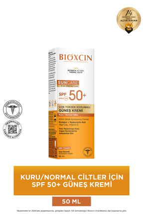 Bioxcin Kuru Ciltler İçin Güneş Kremi – Yoğun Nemlendirici SPF 50+ 50 ml