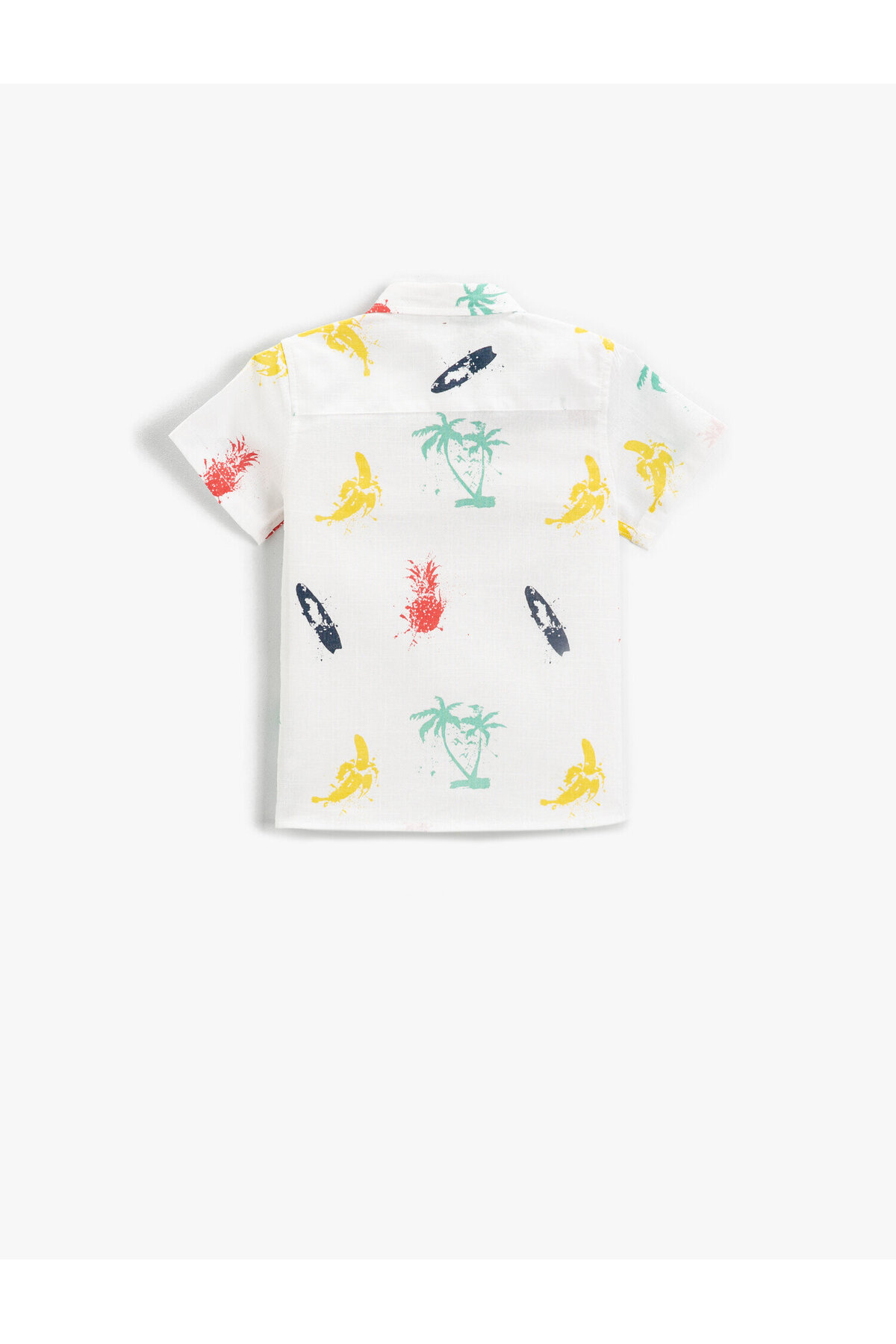 Koton Tropikal Baskılı Kısa Kollu Gömlek Pamuklu fotoğrafı 2 (önizleme)
