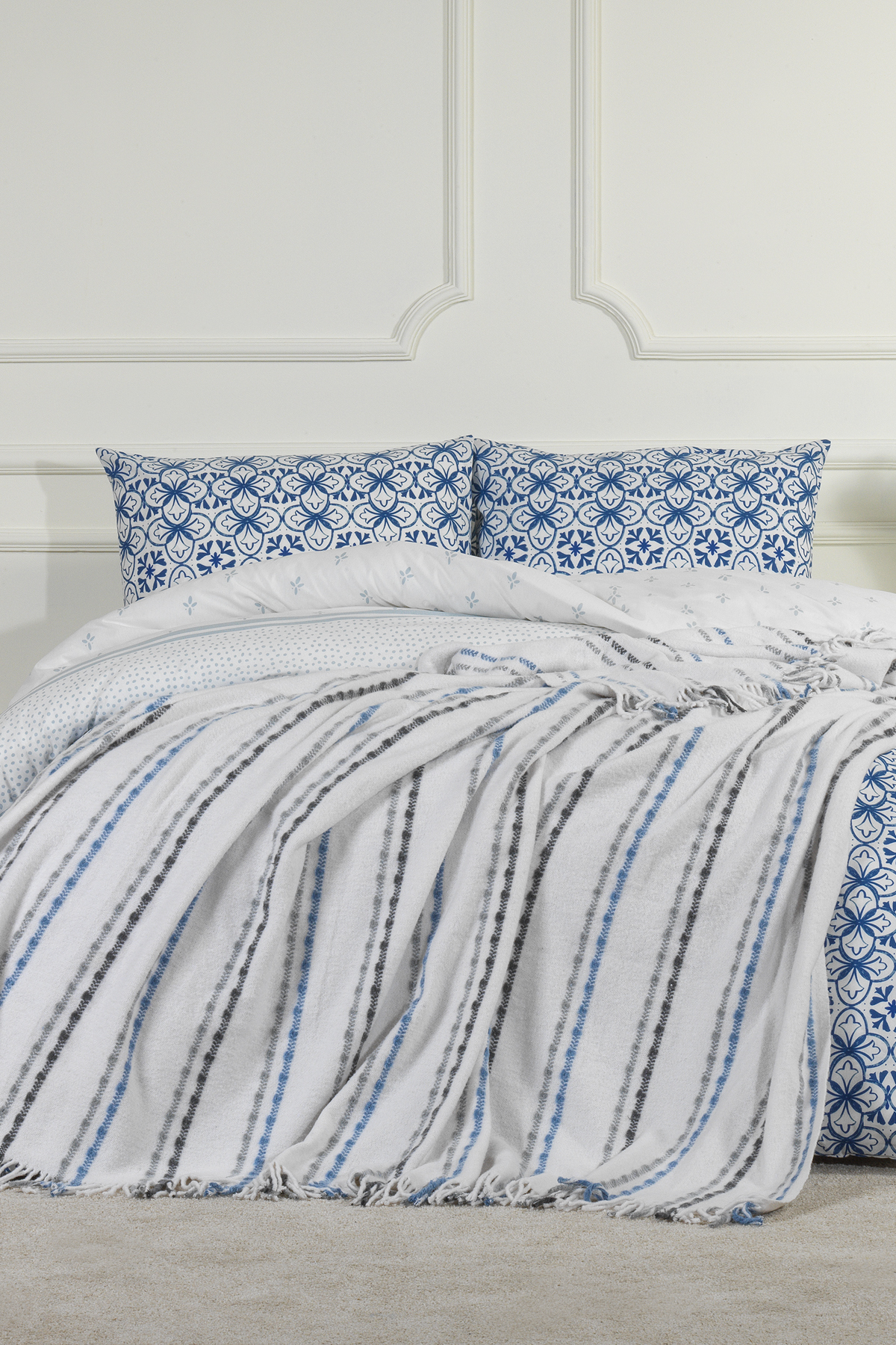 Arden Blanket Single Cotton (160x220 cm) Gray