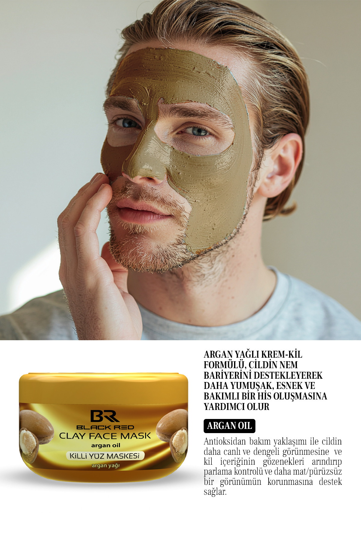 Kil Maskesi Anti-aging Ve Nemlendirici Yüz Maskesi Argan Içerikli Killi Yüz Maskesi - 400g — BRAKM1000 — تصویر 4 از 5