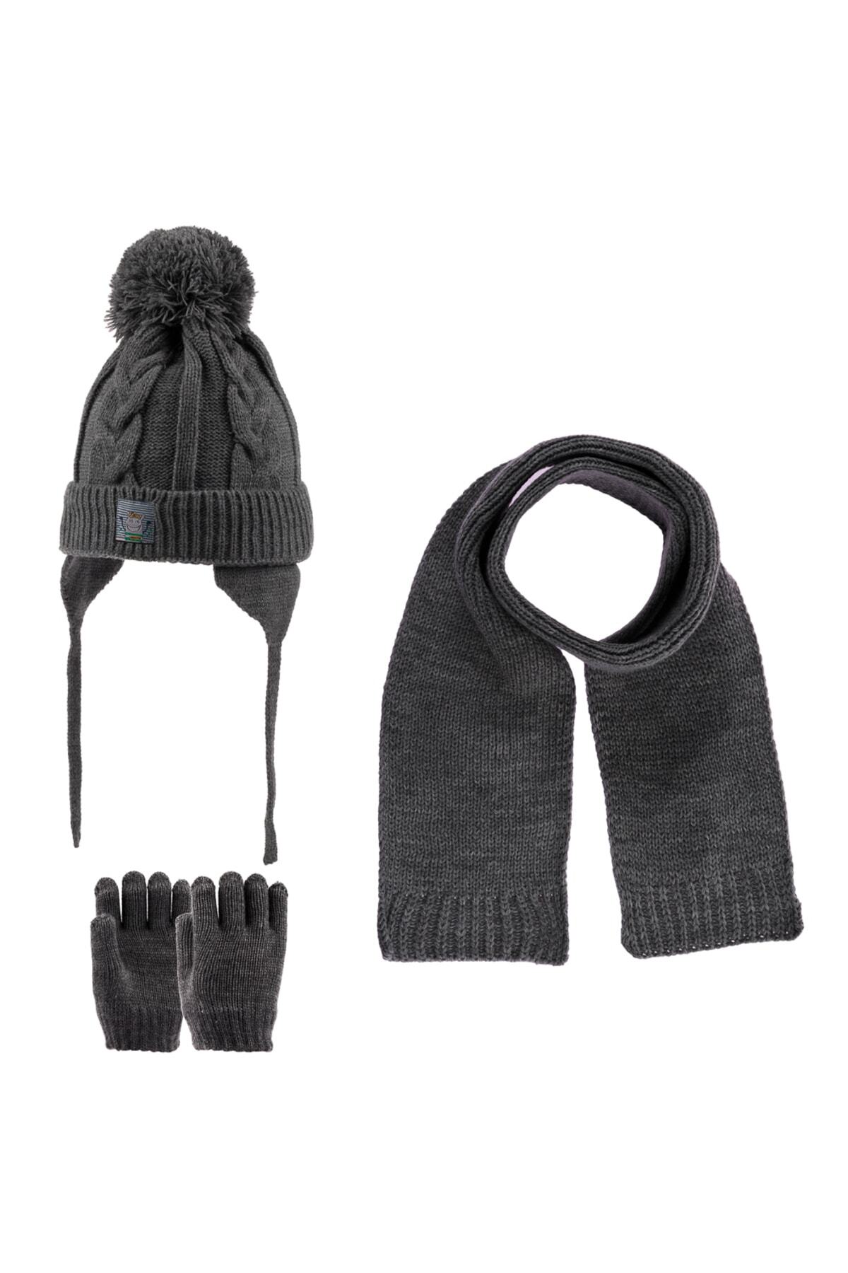 Kitti Erkek Bebek Atkı Bere Eldiven Takımı 3lü Set fotoğrafı 2 (önizleme)
