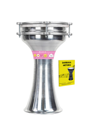 Midex DBK-02PK Çocuklar İçin 2 Numara Alüminyum Darbuka Seti (33 x 18 cm)