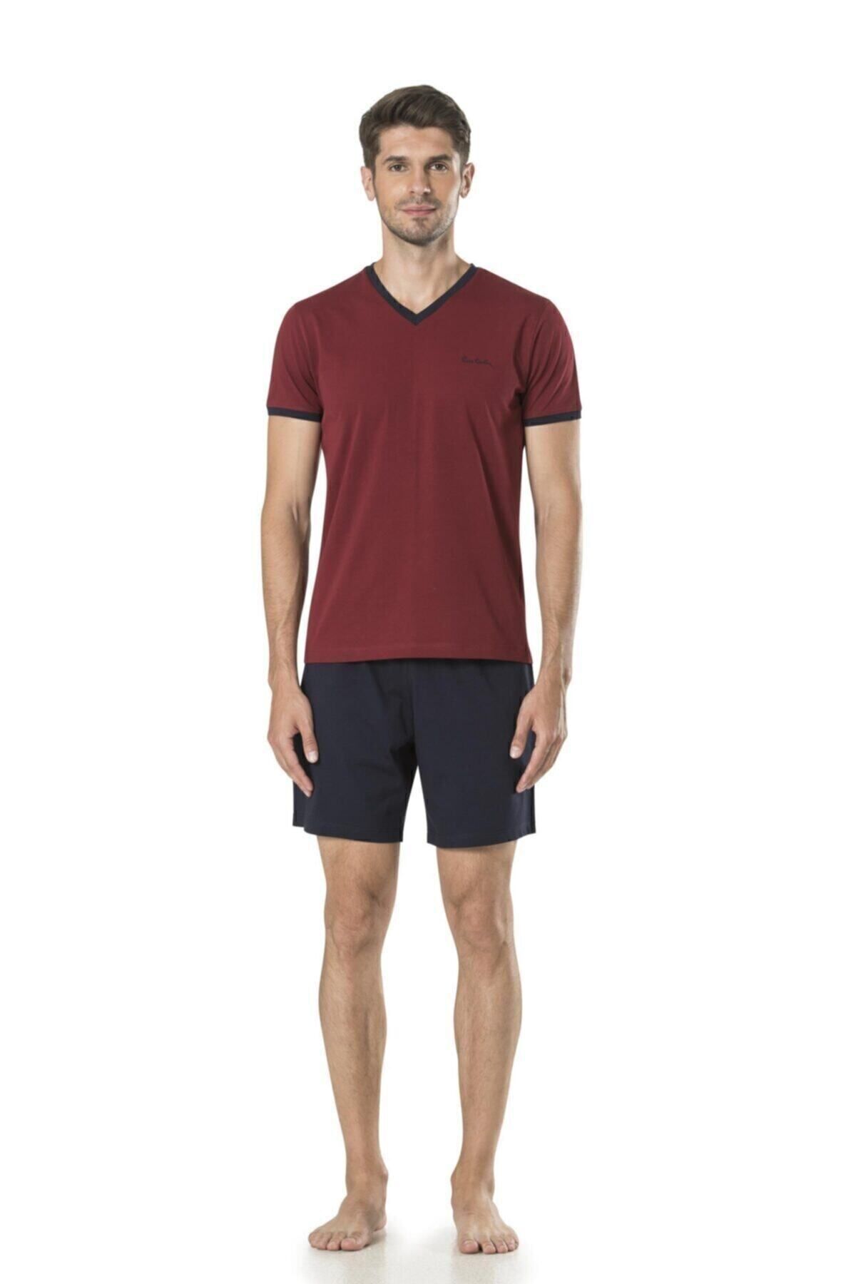 ست پیژامه و لباس خواب مردانه راسته فاق نرمال آستین بلند | پیر کاردین Pierre Cardin PC.5595.BORDO - تصویر 3