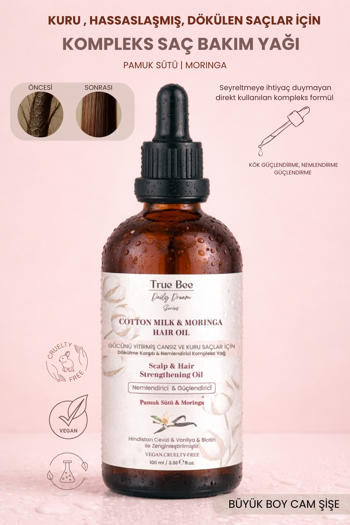 True Bee Gücünü Yitirmiş Cansız Ve Kuru Saçlar İçin Güçlendirme ve Nemlendirme Etkili Kompleks Bakım Yağı — 89714282