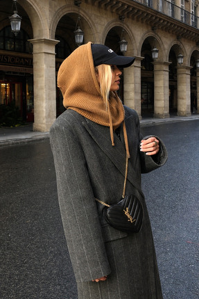 CROCUS DESIGN Triko örgü balaclava bere taba rengi