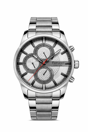 Ferrucci Erkek Kol Saati Gümüş Kadran Çelik Metal Kordon Aktif Fonksiyonlar