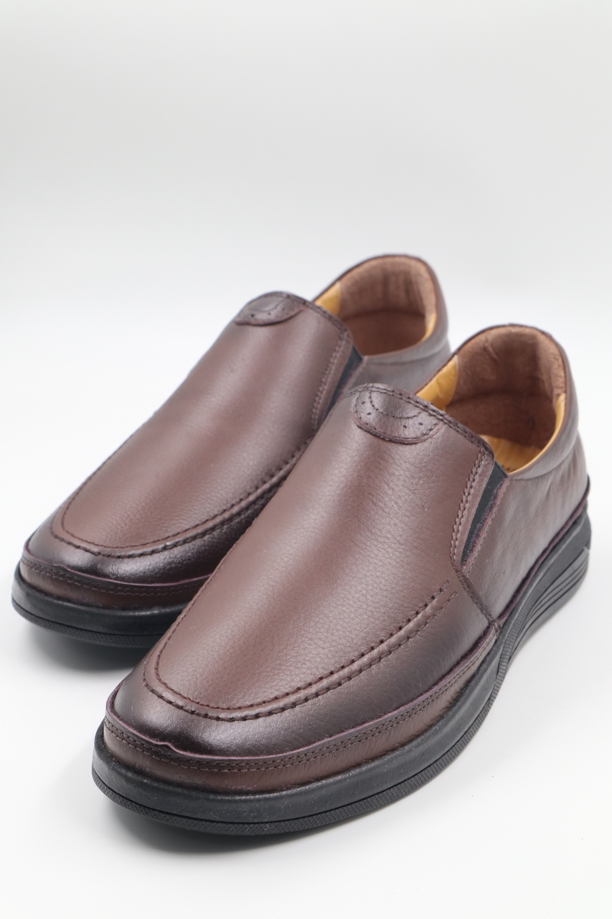 nazenintasarımlar  Erkek Hakiki Deri Ultra Rahat Ortopedik Jelli Kahverengi Günlük Ayakkabı - Görsel 3