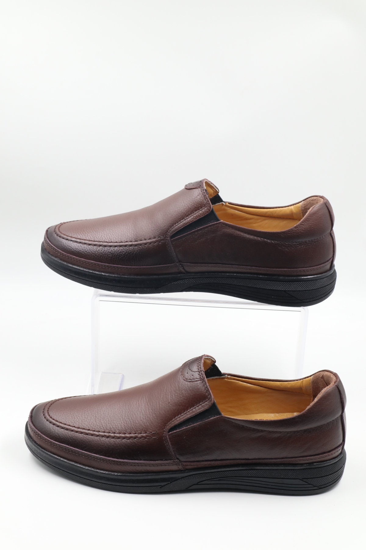 nazenintasarımlar  Erkek Hakiki Deri Ultra Rahat Ortopedik Jelli Kahverengi Günlük Ayakkabı - Görsel 2