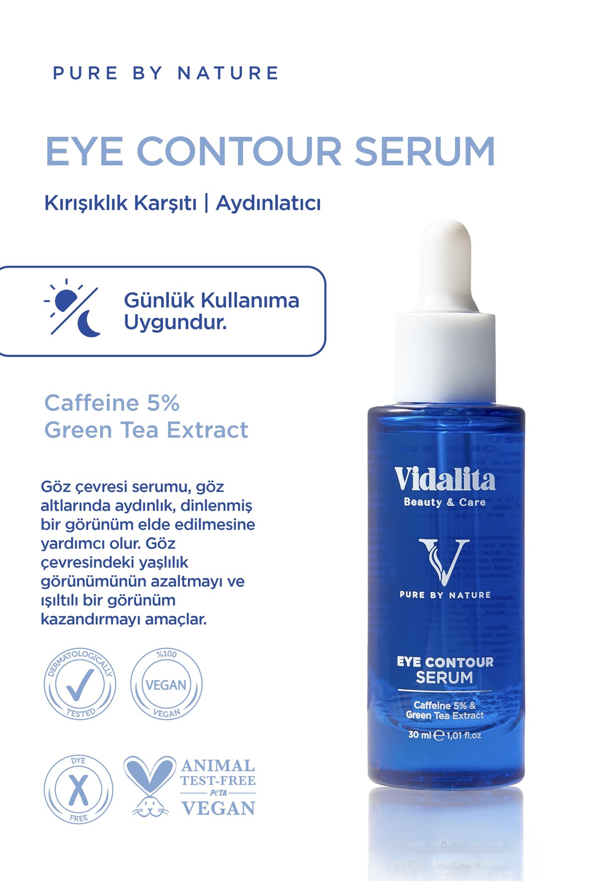 2 Adet %5 Kafein (Caffeine) & Yeşil Çay Göz Çevresi Serumu 30 ml - Torba ve Göz Altı Morluk Karşıtı Aydınlatıcı Bakım Serumu — ECS-302 — تصویر 2 از 6