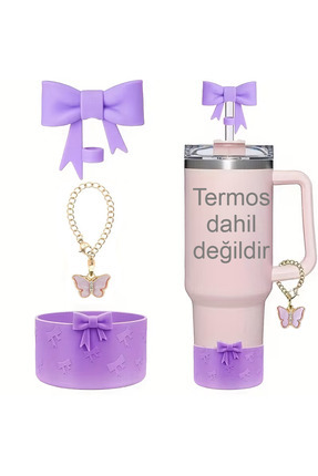 Besify Quencher Uyumlu 30 - 40 Oz 3'lü Aksesuar Tıpa Charm Taban Koruyucu Sil...