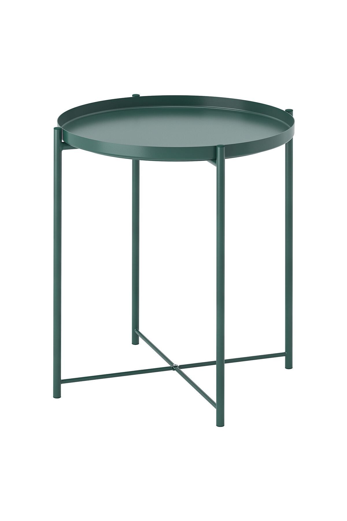 Coffee Table with Tray, Dark Gray-Green, 45x53 cm