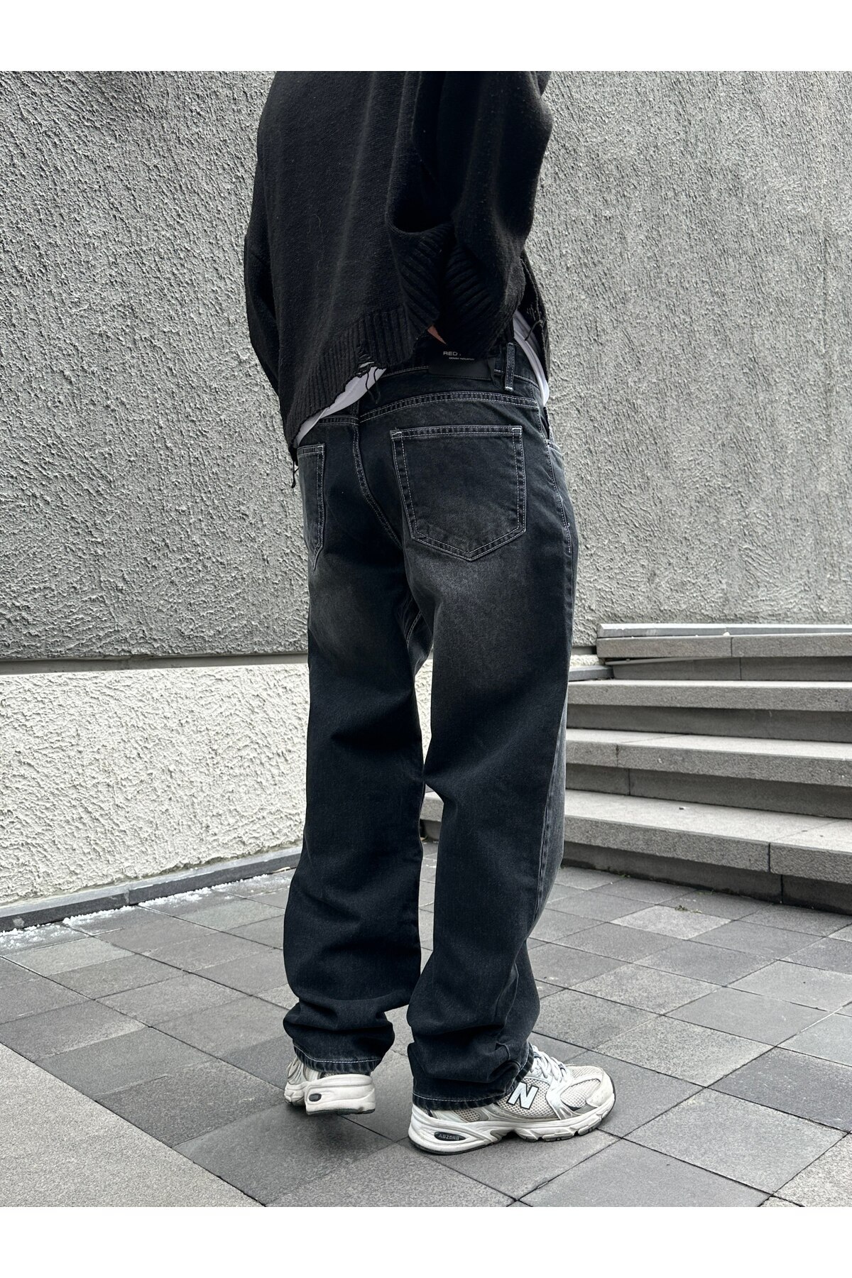 DIRECTIVE JEANS  Erkek Baggy Bol Kesim Kot Pantolon jeans antrasit - Görsel 2