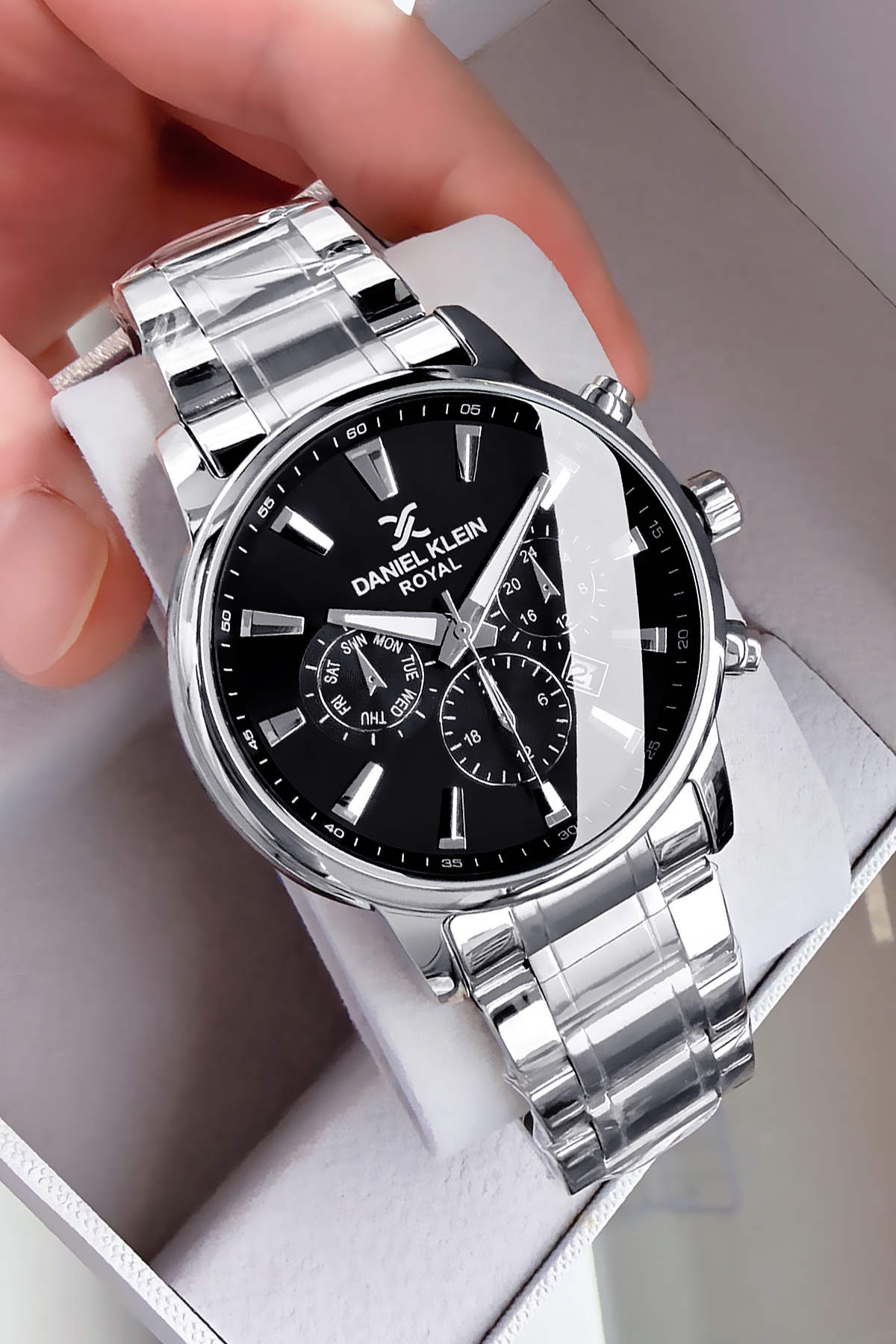 Daniel Klein  Hediyelik Orijinal Erkek Kol Saati 3 Atm Su Geçirmez Gümüş Renk Çelik Kordon Dke2023c1 - Görsel 5