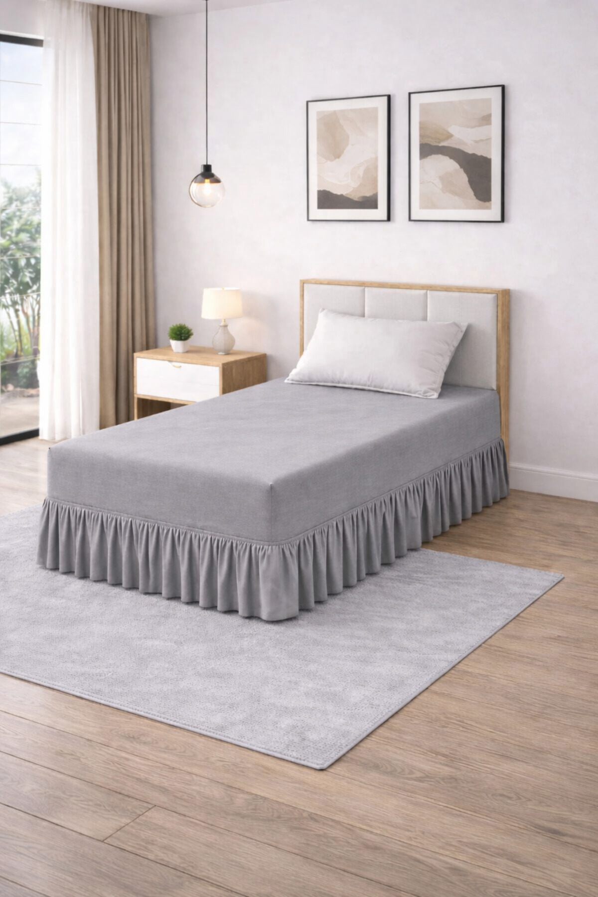Bed Sheet Set with Base Ruffle (Single)