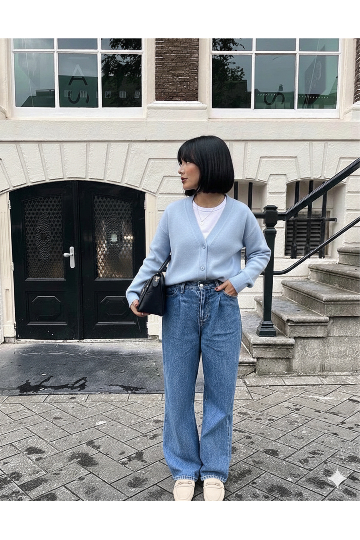 YUGA KNİTTİNG  KADIN BASIC SELANİK ÖRGÜ DÜĞME DETAYLI HIRKA - Görsel 3