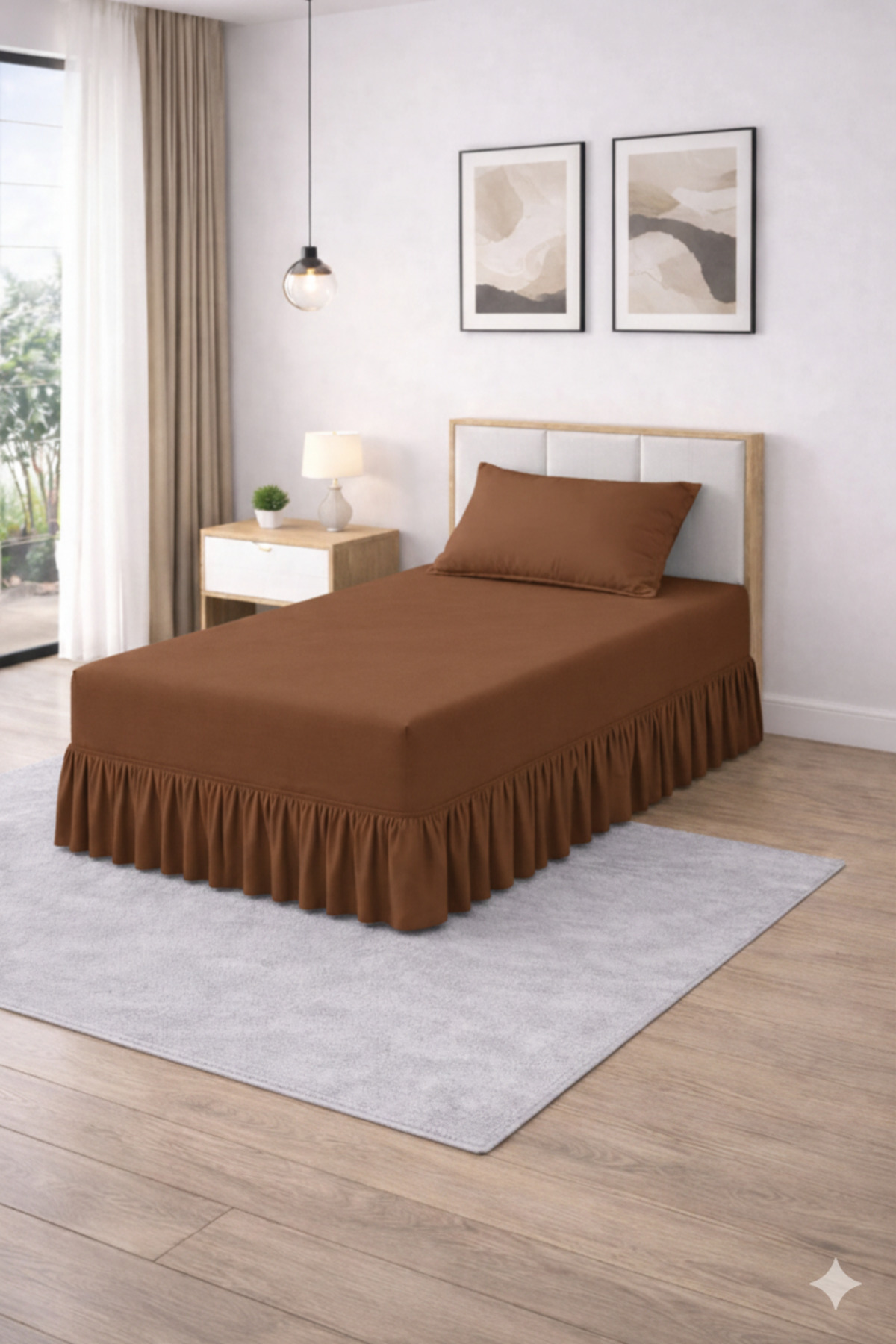 Bed Sheet Set with Base Ruffle (Single)