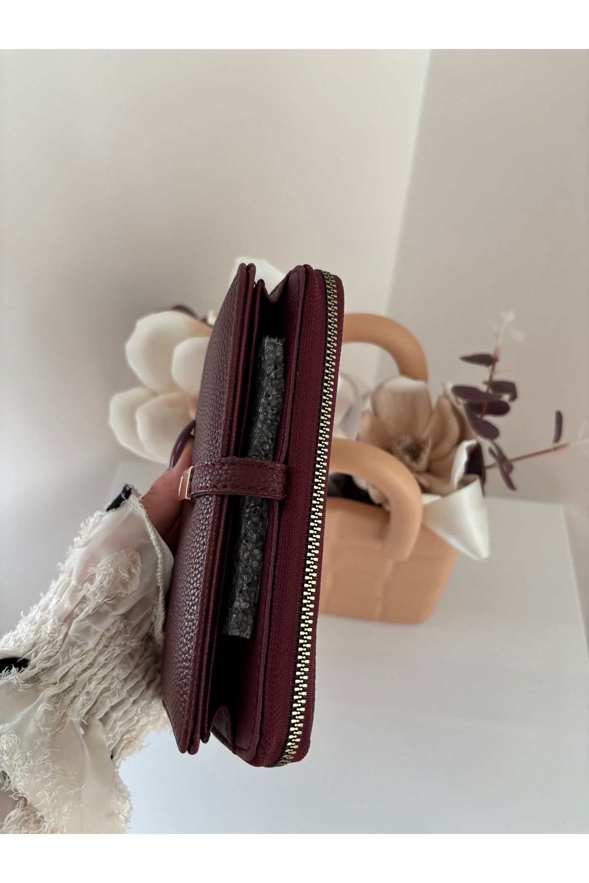 lalettobags  Kadın Telefon Bölmeli Suni Deri Cüzdan - Görsel 3