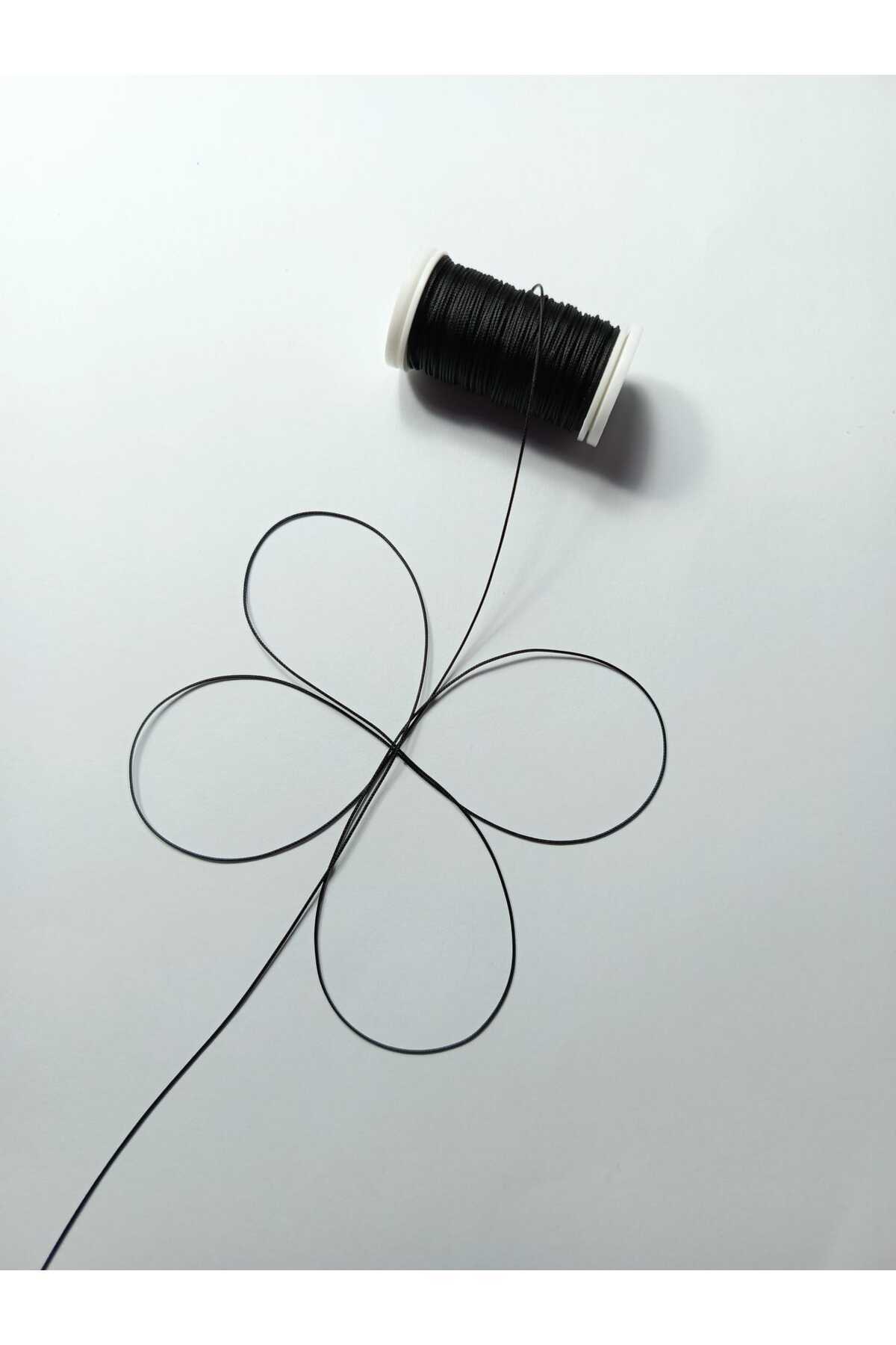 0.45 Mm 10 Metre Siyah Renk Paraşüt ipi Makrome Bileklik Kolye Takı Tasarım Boncuk Saç Örgü ipi