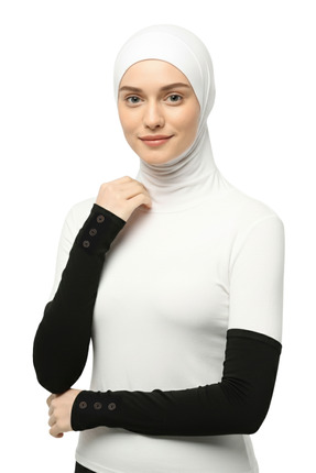 Altobeh Pratik Tesettür Kolluk Penye Namaz Kolluğu Düz Koyu Vizon