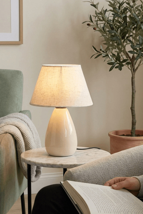 HOMİNG Homing Mira Seramik Krem Kırçıllı Abajur 241937