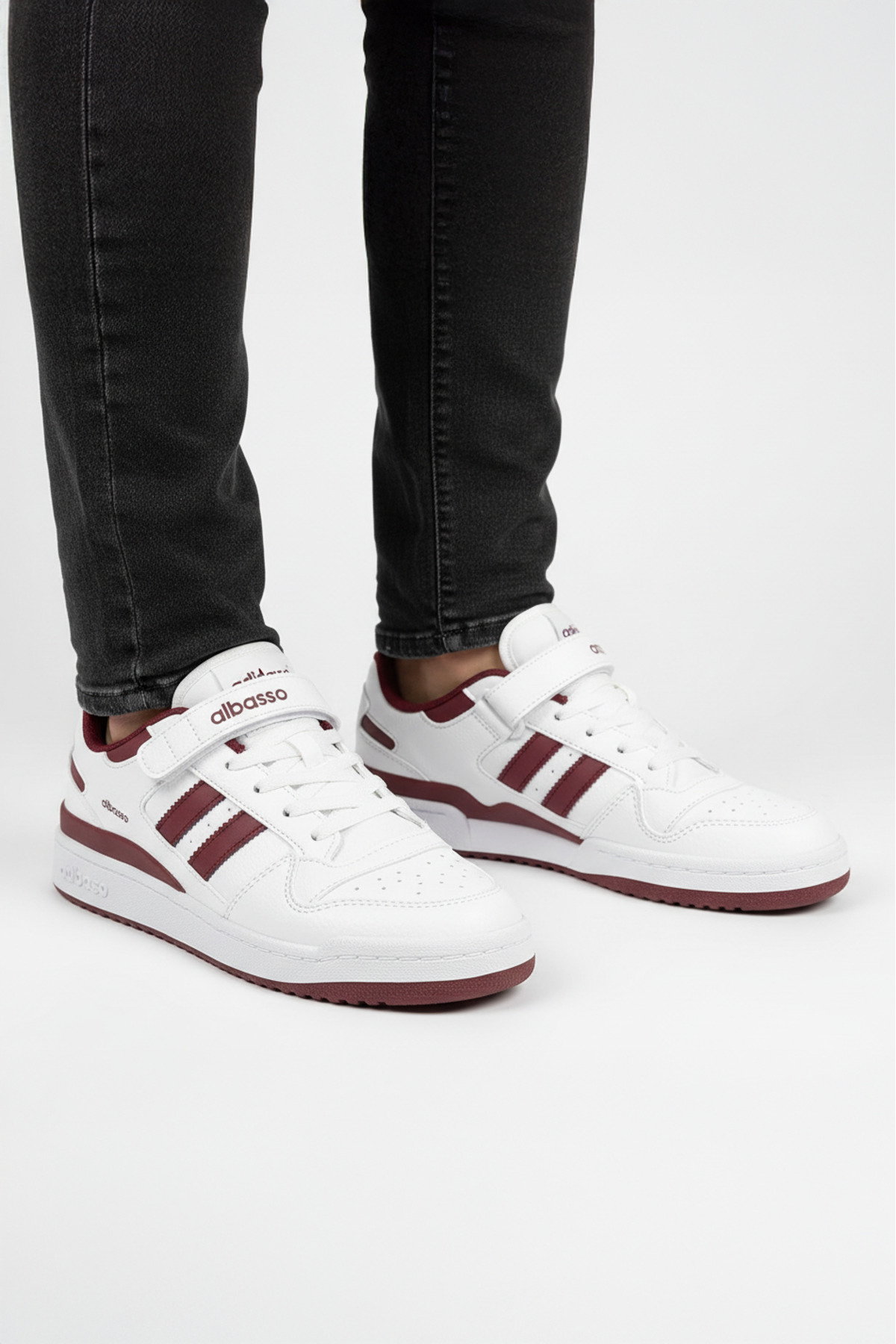 albasso  Sneaker Bordo Detaylı Konforlu Rahat Şık Unisex Erkek Kadın Günlük Spor Ayakkabı - Görsel 2