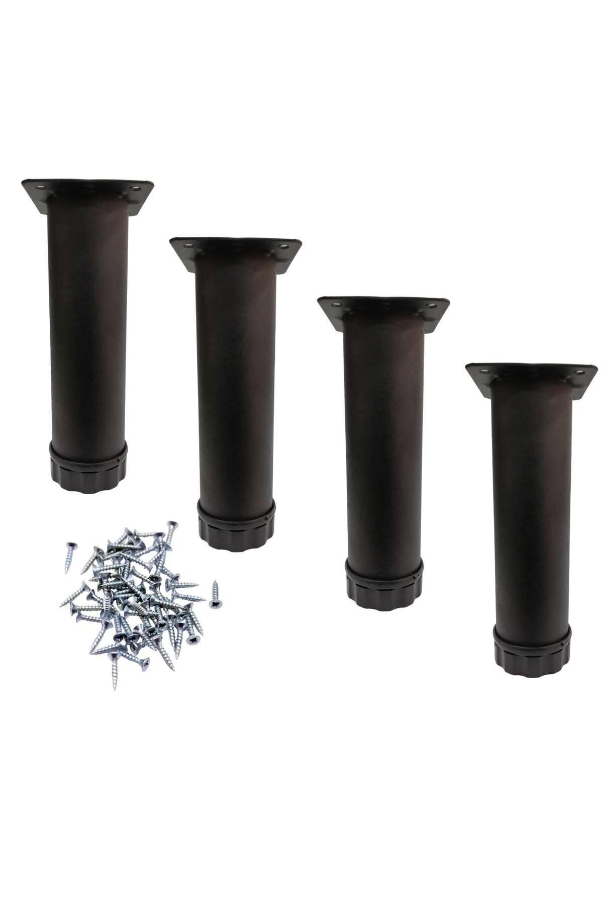 Metal Base with Table Sofa Cabinet Countertop Furniture Base Leg Black 15 Cm (4 PCS)