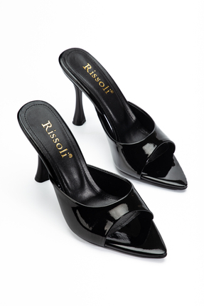 RİSSOLİ Rissoli Kadın Siyah Sivri Burunlu Topuklu Sandalet