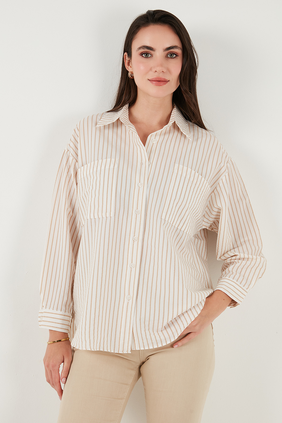 Lela  Regular Fit Uzun Kollu Çizgili Gömlek GÖMLEK 6772875 - Görsel 7