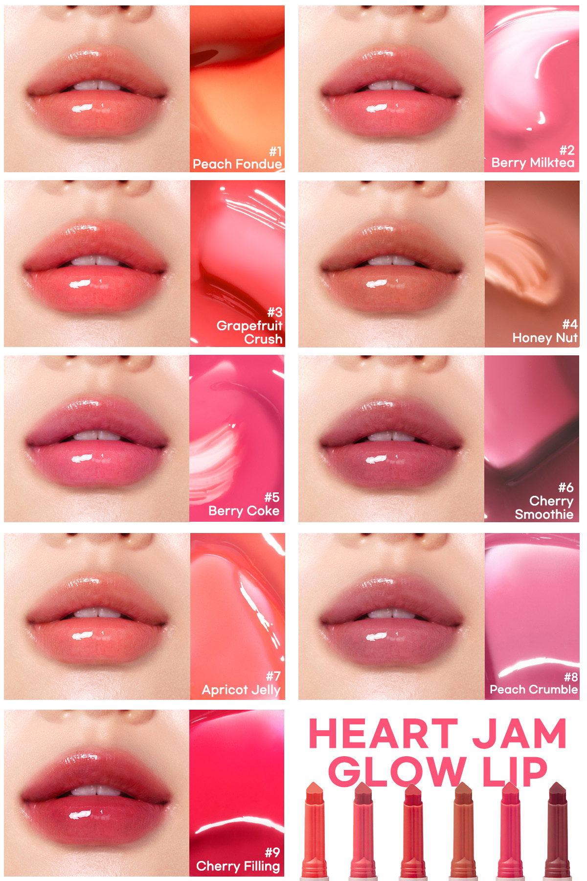 Yoğun Nemlendirici, Parlak Bitişli Balm PERIPERA Heart Jam Glow Lip (2 Berry Milktea) — صورتی 111112 — تصویر 5 از 9