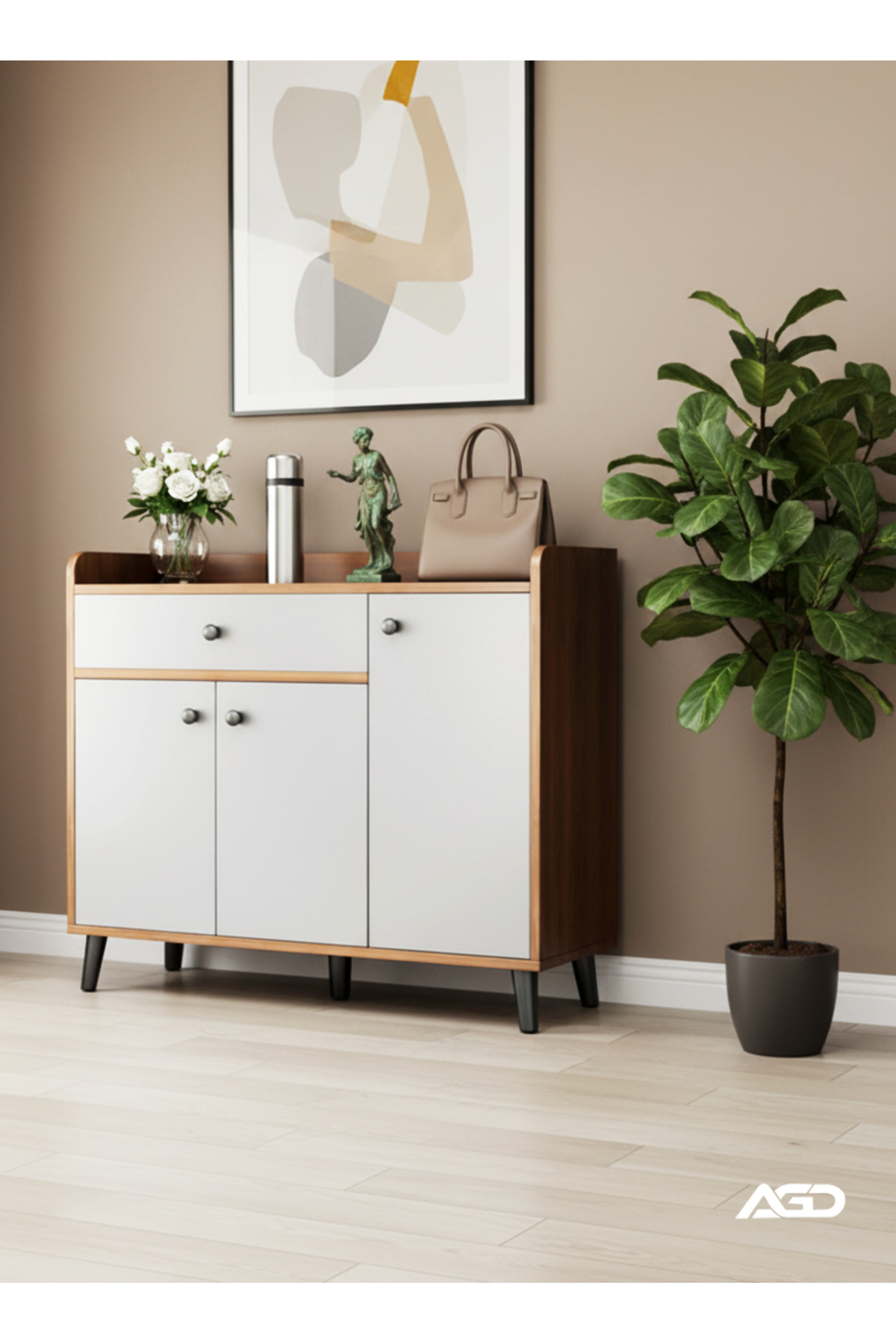 خزانة جانبية متعددة الأغراض، ركن قهوة ومنظم أحذية،...