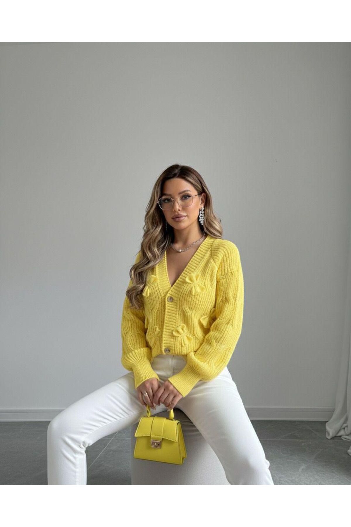 hidafashion  KURDELE DETAYLI TRİKO HIRKA - Görsel 2