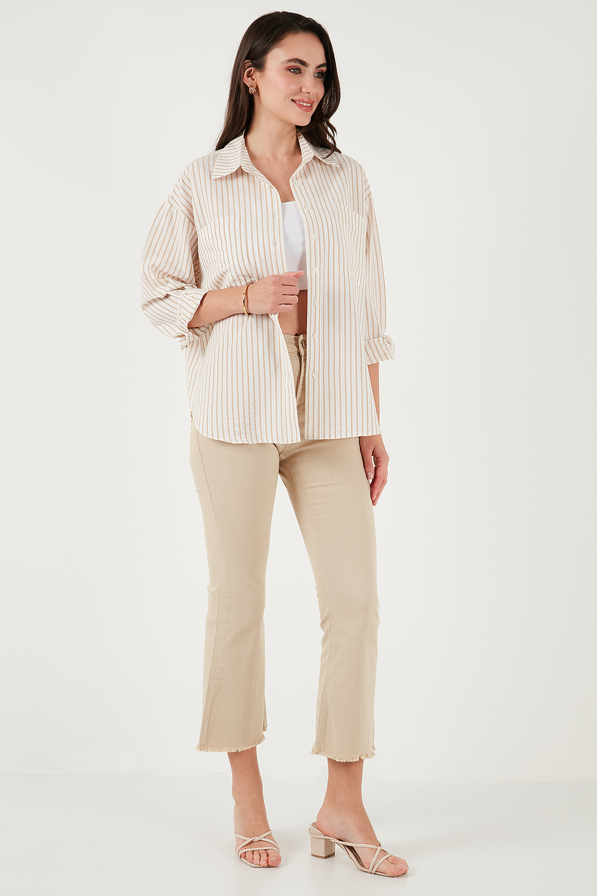 Lela  Regular Fit Uzun Kollu Çizgili Gömlek GÖMLEK 6772875 - Görsel 3