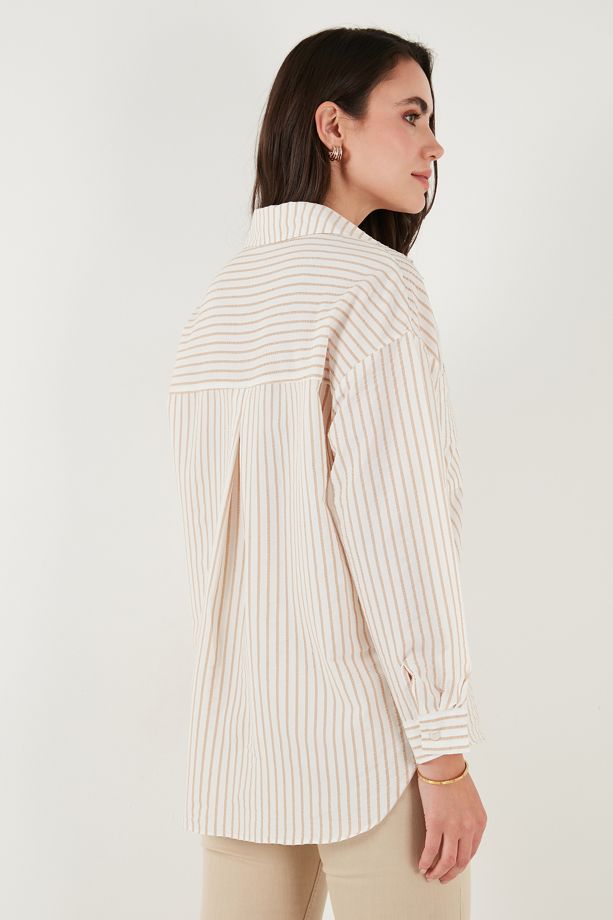 Lela  Regular Fit Uzun Kollu Çizgili Gömlek GÖMLEK 6772875 - Görsel 8