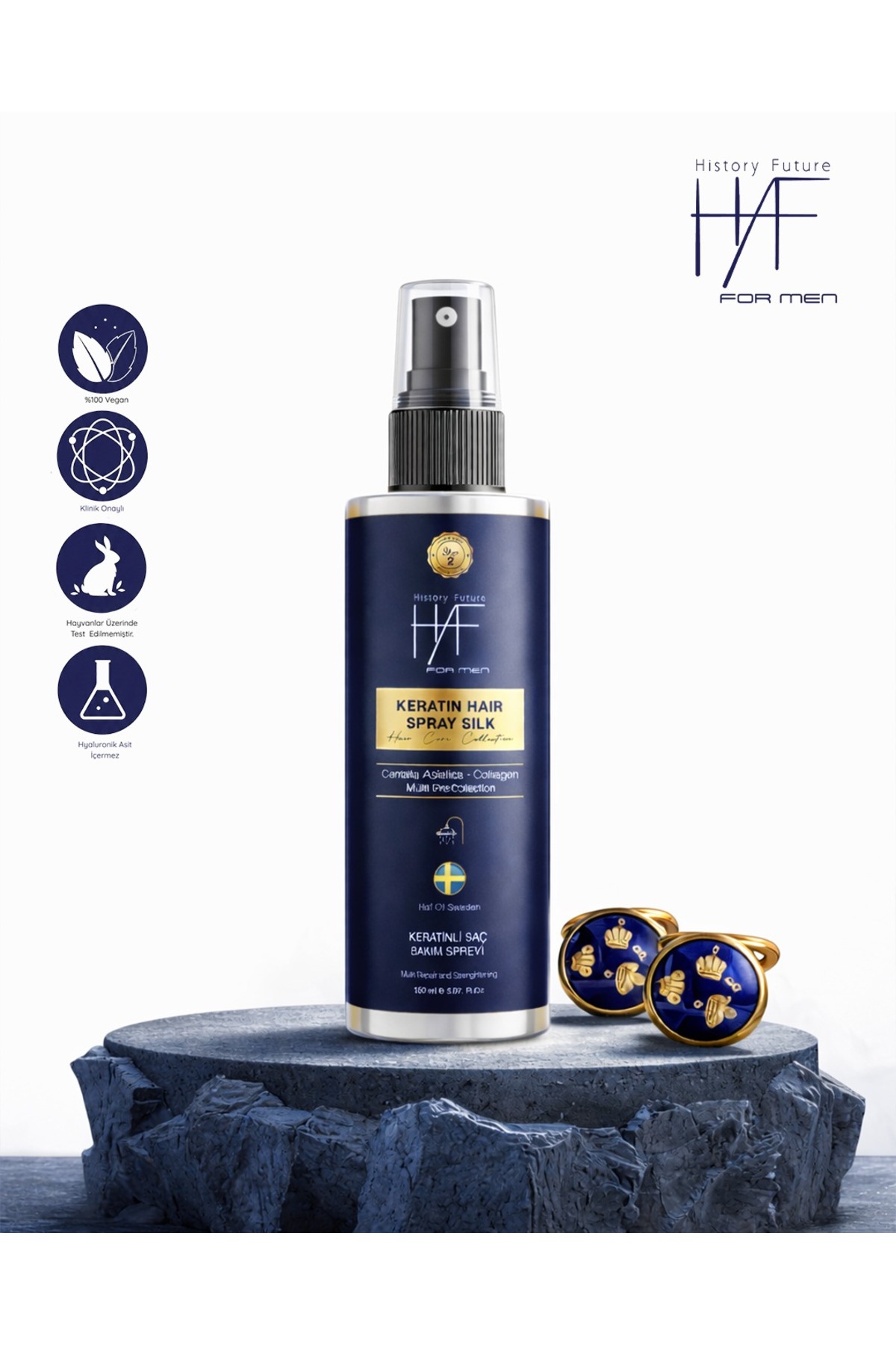 history future Erkek Keratin Saç Bakım Spreyi Güçlü Parlak Ve Hacimli Saçlar Için Elektriklenme Karşıtı Sprey 150ml — HAF-KERATINSPREY