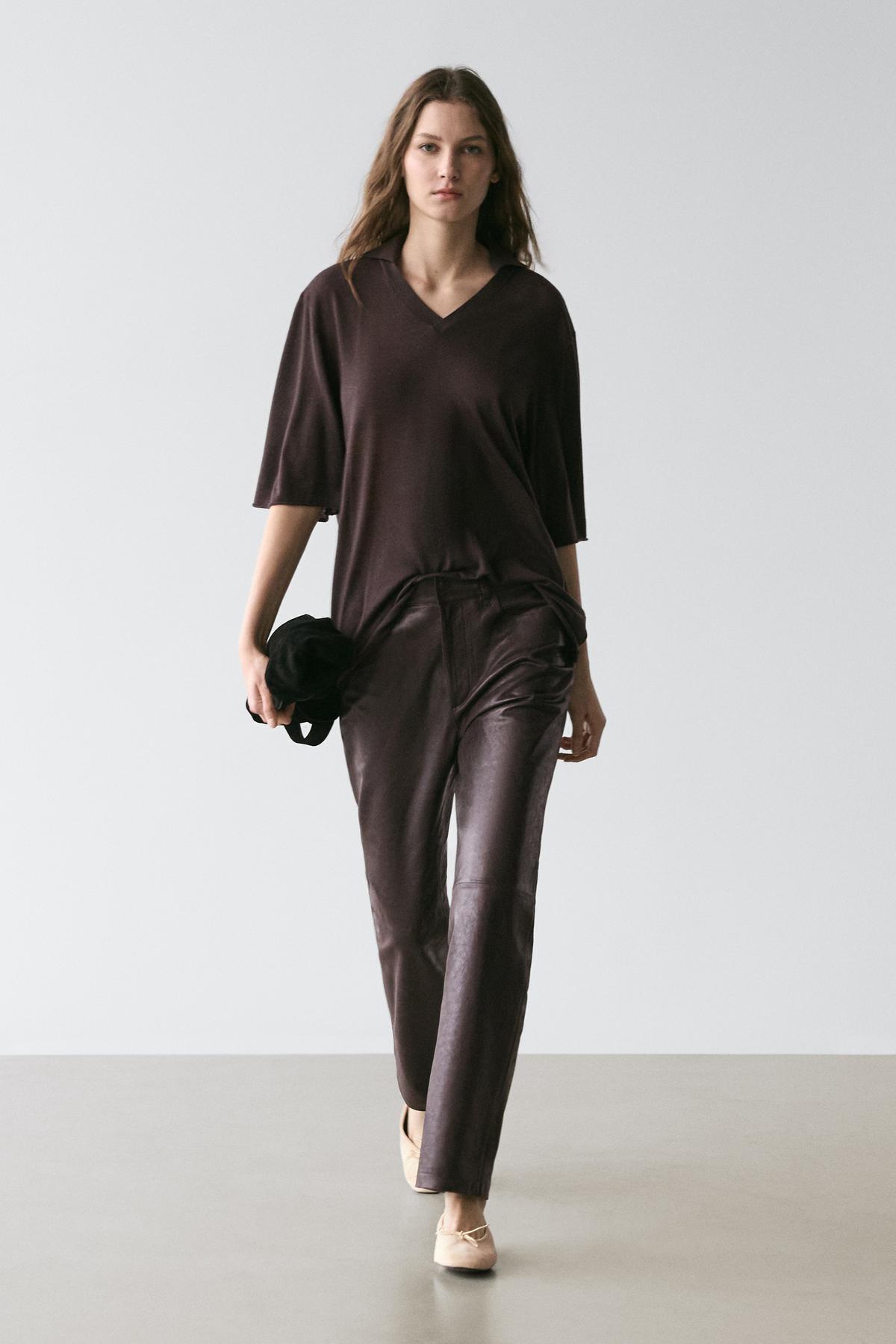 Oversized silk and wool blend knitwear sweater