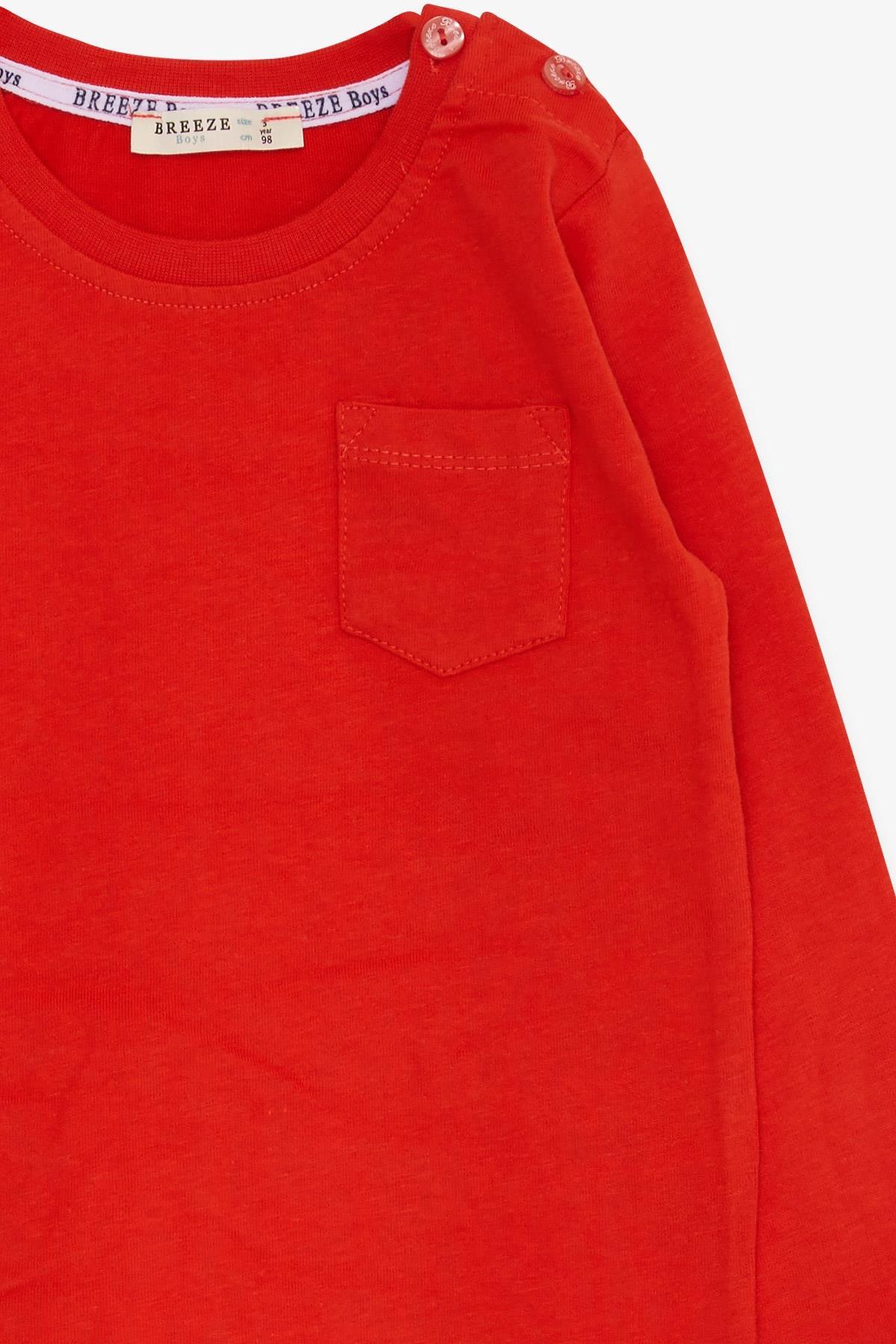 Breeze Erkek Bebek Uzun Kollu Tişört Cepli 9 Ay-3 Yaş, Turuncu fotoğrafı 6 (önizleme)