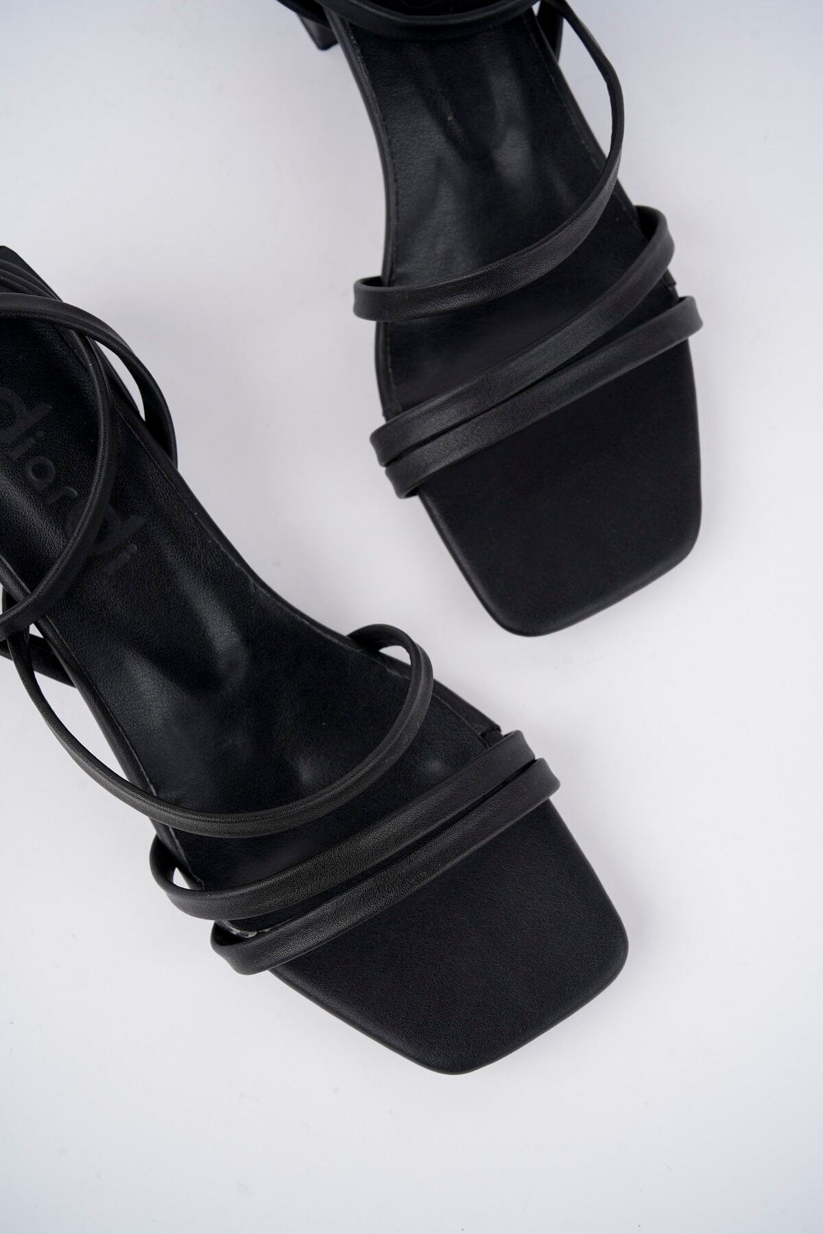 Diardi  Ince Bantlı Kadın Kısa Topuklu Sandalet - Görsel 4